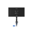 Arm for 1 monitors 13”-31.5” - AOC AS110DX with integrated USB Hub, Black, USB Hub: USB-C + USB3.0, Desk Clamp/Grommet, Aluminum structure, Gas spring, Height adjustment, Max.Load: 2-9kg, Tilt: '-90°~+85°, Swivel:180°, Rotation:360°, Hidden cable manageme