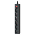 Surge Protector SVEN SF-06E/ 6 Sockets/ 2300W/ 5.0m/ Black