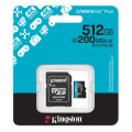 Card de memorie microSD 512GB Kingston Canvas Go Plus Gen 4, A2, up to 200MB/s, + SD adapter