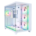 Корпус 1STPLAYER MV8-TP / no PSU / Side-Window / 4x120mm / ATX / White