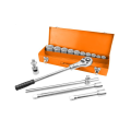 Set de 15 chei tubulare de 3/4 cu maner cu clichet Cr-V Wokin (Industrial)