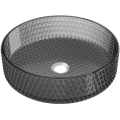 Lavoar din sticla securizata SanDonna Mira Rotund (Negru)