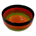 Salatiera din ceramica 20cm dungi multicolore
