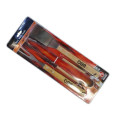 Instrumente pentru gratar BBQ 3unit (spatula, furculita, cleste) maner din lemn