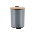 Cos pentru gunoi cu pedala Tendance 3l, 20.5X23.5cm, metal, bambus, gri