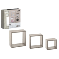 Set rafturi "Cub" Five 3buc: 25X25X9, 20X20X9, 15X15X9, gri, MDF