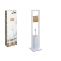 Perie WC cu suport si suport pentru hârtie Five 80cm, metal/bambus, alb
