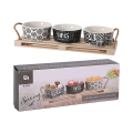 Set pentru aperitiv EH 4 unitati, suport din lemn 28X10cm