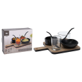 Set pentru aperitiv EH 7unitati, suport din lemn 22X17cm