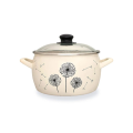 Cratita emailata Papadie 18cm, 3.3l, capac din sticla