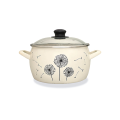 Cratita emailata Papadie 24cm, 7.9l, capac din sticla