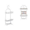 Raft de perete suspendabil cu 3 nivele + 2carlige Tendance Caddy 65X28X12.5cm, aluminiu