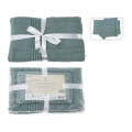 Set prosoape H&S 3buc (30X50cm, 50X100cm, 70X140cm) 80% bumbac / 20% vascoza, verde