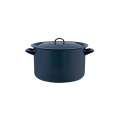 Cratita emailata 30cm, 12.5l, capac din metal, albastru inchis