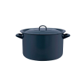 Cratita emailata 32cm, 16l, capac din metal, albastru inchis