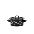 Cratita emailata "Buline colorate" 14cm, 1l, capac din metal