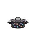 Cratita emailata "Buline colorate" 16cm, 1.5l, capac din metal