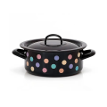 Cratita emailata "Buline colorate" 20cm, 2.8l, capac din metal