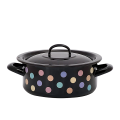 Cratita emailata "Buline colorate" 28cm, 7l, capac din metal