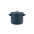 Cratita emailata 24cm, 9l, capac din metal, albastru inchis