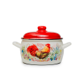 Cratita emailata 20cm, 4l, capac din metal, model "Cocoșul de aur", Holland, SKU 54163