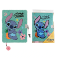 Дневник с замком, A5, 96 листов, Stitch Mint Aloha, плюшевая обложка