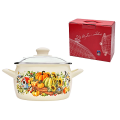 Cratita emailata Dovleac 18 cm 3.3 l, capac din sticla