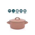 Cratita emailata Mocha Mousse 20 cm, 2.75 l, capac din metal