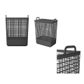 Корзина для белья с крышкой Econova Kobo 35 л, 38X26.2X50 см, серый