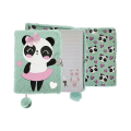 Дневник с замком A5, 96 листов 3D Panda ballerina, плюшевая обложка