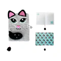 Дневник с замком A5, 96 листов 3D My Little Friend Gray Cat, плюшевая обложка