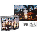 Ghirlanda exterioara 20LED cu cronometru, G50, alb cald 10m, cablu alb