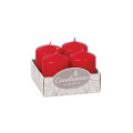 Set lumanari Decor 4buc, 6X4cm, 7-8ore, rosu