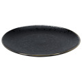 Farfurie de servire 26cm Metallic Rim Black, ceramica