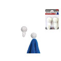Cuiere pe Ventuză Tendance 2buc, 4.5X4.2X8.8cm, albă, din plastic