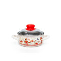 Кастрюля эмалированная Kitchen 14cm, 1.05l, крышка стекло