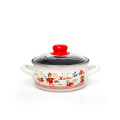 Кастрюля эмалированная Kitchen 16cm, 1.5l, крышка стекло