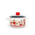 Кастрюля эмалированная Kitchen 16cm, 2.2l, крышка стекло