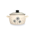 Cratita emailata Papadie 16cm, 2.4l, capac din sticla