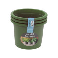 Set ghivece pentru flori 3buc, "Classic" D15cm, H11cm, verde, polipropilen