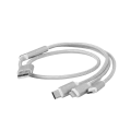 Cablu încărcare și sincronizare Cablexpert CC-USB2-AM31-1M-G, USB Type-A/Micro USB, Type-C, Lighting, 1m, Alb Cablu încărcare și sincronizare Cablexpert CC-USB2-AM31-1M-G, USB Type-A/Micro USB, Type-C, Lighting, 1m, Alb