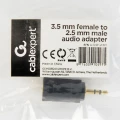 Audio Adaptor Cablexpert A-3.5F-2.5M, 3.5mm 3-pin (F) - 2.5mm 3-pin (M), Negru Audio Adaptor Cablexpert A-3.5F-2.5M, 3.5mm 3-pin (F) - 2.5mm 3-pin (M), Negru