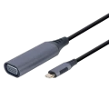 Adaptor Video Cablexpert A-USB3C-VGA-01, USB Type-C (M) - VGA D-Sub (F), 0,15m, Gri Adaptor Video Cablexpert A-USB3C-VGA-01, USB Type-C (M) - VGA D-Sub (F), 0,15m, Gri