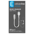 Аудио адаптер Cellularline Music Enabler Type-C, 3.5 мм/USB Type-C, 0,15м, Белый Аудио адаптер Cellularline Music Enabler Type-C, 3.5 мм/USB Type-C, 0,15м, Белый