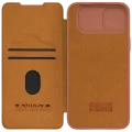 Husă tip carte Nillkin iPhone 15 Plus - Qin Pro, Maro Husă tip carte Nillkin iPhone 15 Plus - Qin Pro, Maro