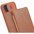 Husă tip carte Nillkin iPhone 15 Plus - Qin Pro, Maro Husă tip carte Nillkin iPhone 15 Plus - Qin Pro, Maro