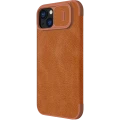 Husă tip carte Nillkin iPhone 15 Plus - Qin Pro, Maro Husă tip carte Nillkin iPhone 15 Plus - Qin Pro, Maro