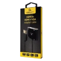 Переходник Cablexpert A-HDMIM-HDMIFVGAF-01, HDMI (M) - HDMI (F) + VGA, 0.15 м, Чёрный Переходник Cablexpert A-HDMIM-HDMIFVGAF-01, HDMI (M) - HDMI (F) + VGA, 0.15 м, Чёрный