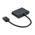 Переходник Cablexpert A-HDMIM-HDMIFVGAF-01, HDMI (M) - HDMI (F) + VGA, 0.15 м, Чёрный Переходник Cablexpert A-HDMIM-HDMIFVGAF-01, HDMI (M) - HDMI (F) + VGA, 0.15 м, Чёрный