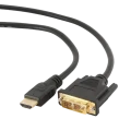Видео кабель Cablexpert CC-HDMI-DVI-15, HDMI (M) - DVI-I (M), 4,5м, Чёрный Видео кабель Cablexpert CC-HDMI-DVI-15, HDMI (M) - DVI-I (M), 4,5м, Чёрный
